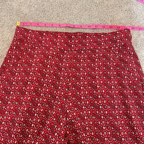 Max Studio Women's‎ Bright Red Patterned Wide Leg Trouser Size M - Picture 9 of 10